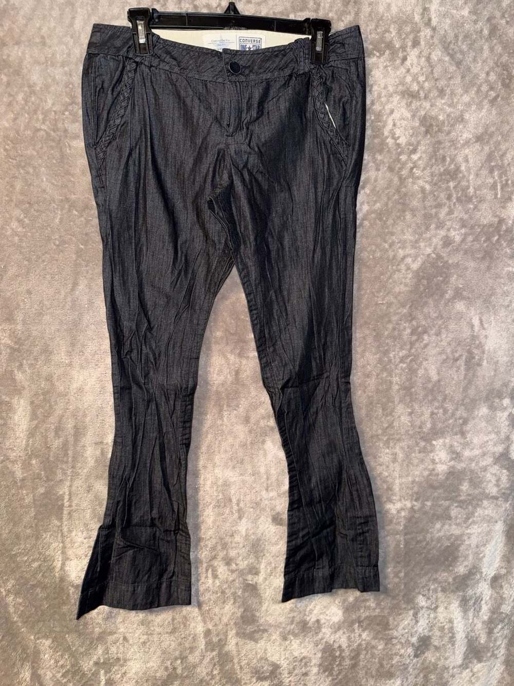 Converse One Star Women's Dark Wash Braided Detail Pants Size 6